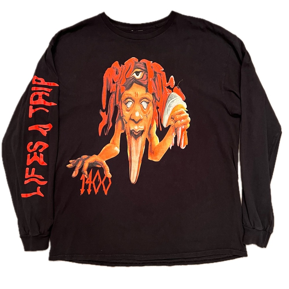 Trippie Redd 1400 Shirt Size T-Shirt Long Sleeve Lifes A Trip Merch Black large